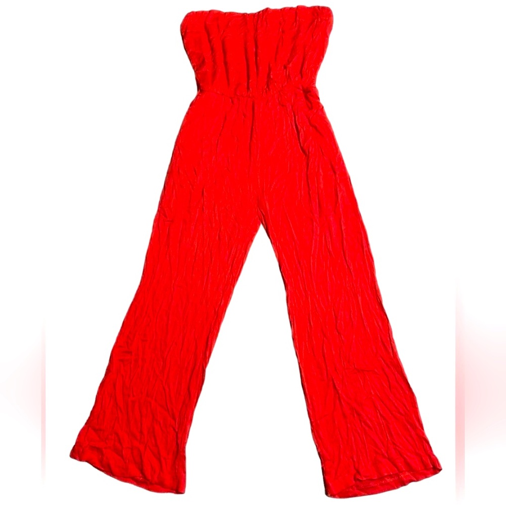 EXIST Orange Strapless Tube Top Jumpsuit with Pockets. Looks new.